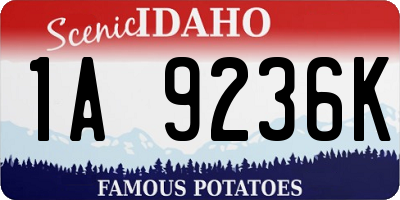 ID license plate 1A9236K