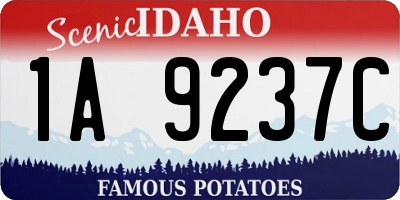 ID license plate 1A9237C