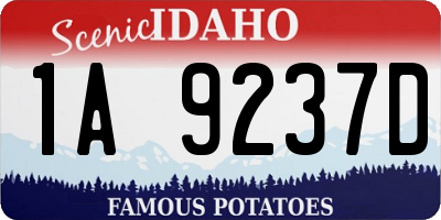 ID license plate 1A9237D