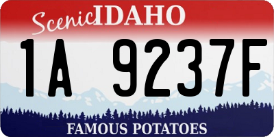 ID license plate 1A9237F