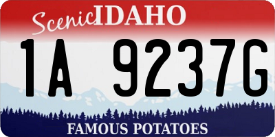 ID license plate 1A9237G