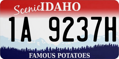 ID license plate 1A9237H