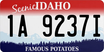 ID license plate 1A9237I