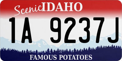 ID license plate 1A9237J