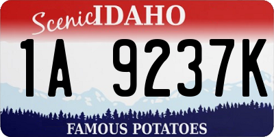 ID license plate 1A9237K