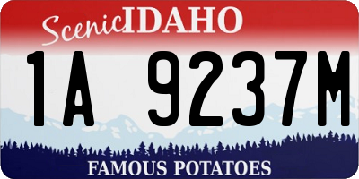 ID license plate 1A9237M
