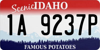 ID license plate 1A9237P
