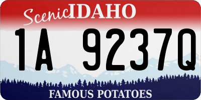 ID license plate 1A9237Q
