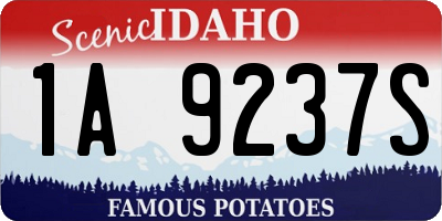 ID license plate 1A9237S