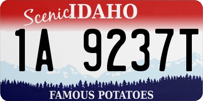 ID license plate 1A9237T