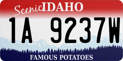 ID license plate 1A9237W