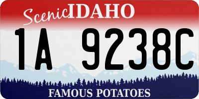 ID license plate 1A9238C