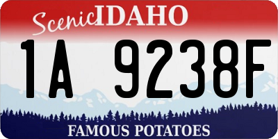 ID license plate 1A9238F