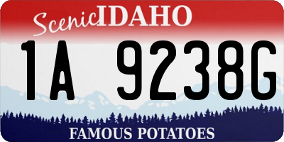 ID license plate 1A9238G
