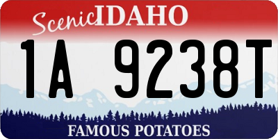 ID license plate 1A9238T