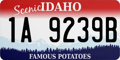 ID license plate 1A9239B