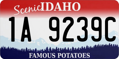 ID license plate 1A9239C