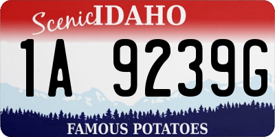 ID license plate 1A9239G