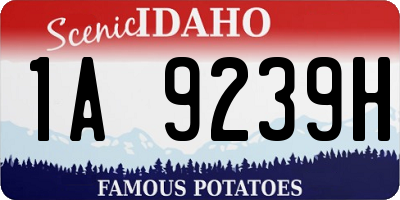 ID license plate 1A9239H