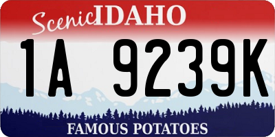 ID license plate 1A9239K