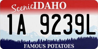 ID license plate 1A9239L