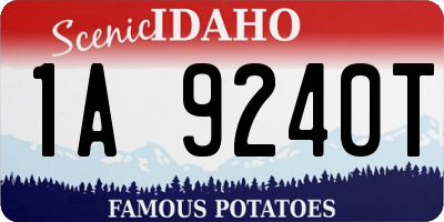 ID license plate 1A9240T