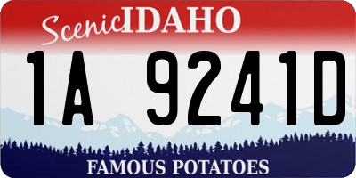 ID license plate 1A9241D