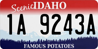 ID license plate 1A9243A