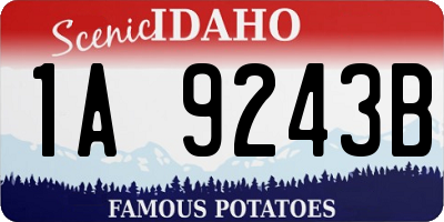 ID license plate 1A9243B