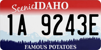 ID license plate 1A9243E