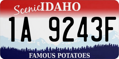 ID license plate 1A9243F