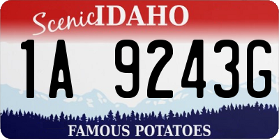 ID license plate 1A9243G