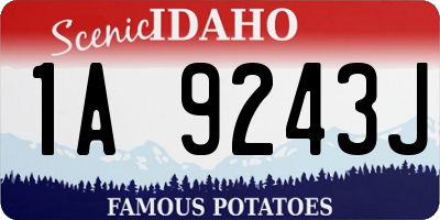 ID license plate 1A9243J