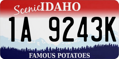 ID license plate 1A9243K