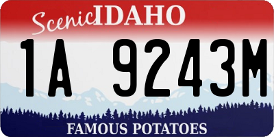 ID license plate 1A9243M