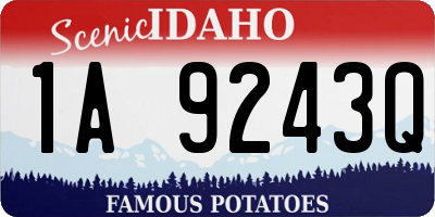 ID license plate 1A9243Q