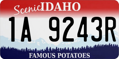 ID license plate 1A9243R