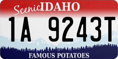 ID license plate 1A9243T