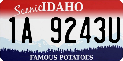 ID license plate 1A9243U