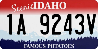 ID license plate 1A9243V
