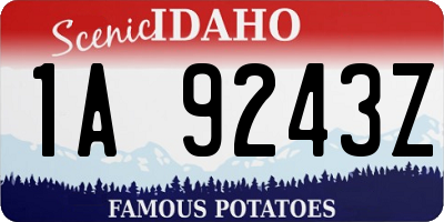 ID license plate 1A9243Z