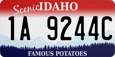 ID license plate 1A9244C