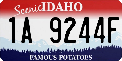 ID license plate 1A9244F