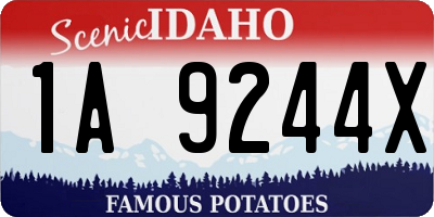 ID license plate 1A9244X