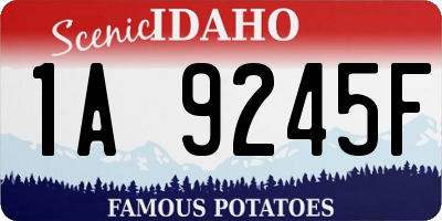 ID license plate 1A9245F
