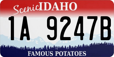ID license plate 1A9247B