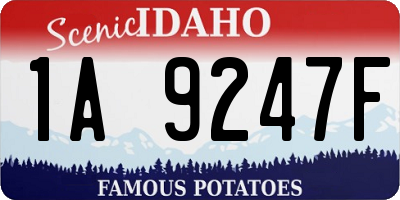 ID license plate 1A9247F