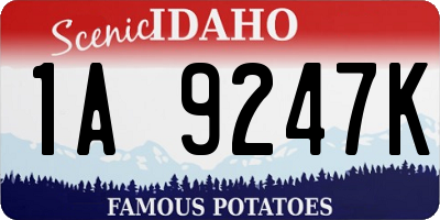 ID license plate 1A9247K