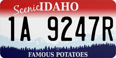 ID license plate 1A9247R