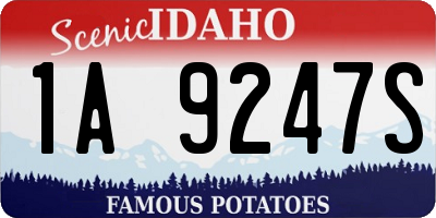 ID license plate 1A9247S